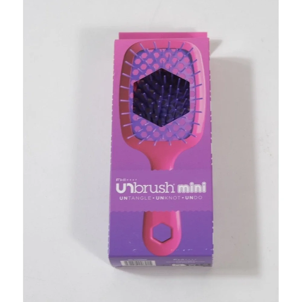 FHI Heat Hair Brush Pink Unbrush Mini Pink Burst Detangler Vented New